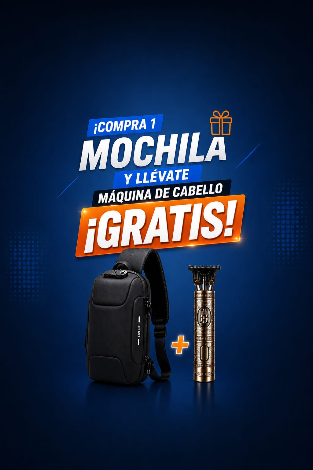 🔥 Combo Exclusivo: Mochila Premium + Máquina de Cabello de Regalo